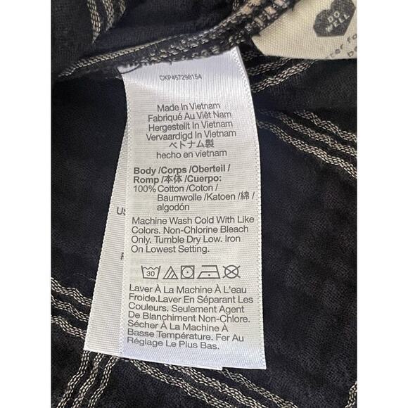 Madewell Lightspun Evert Top in Windowpane Plaid Size Small Black Double Gauze - Picture 9 of 11